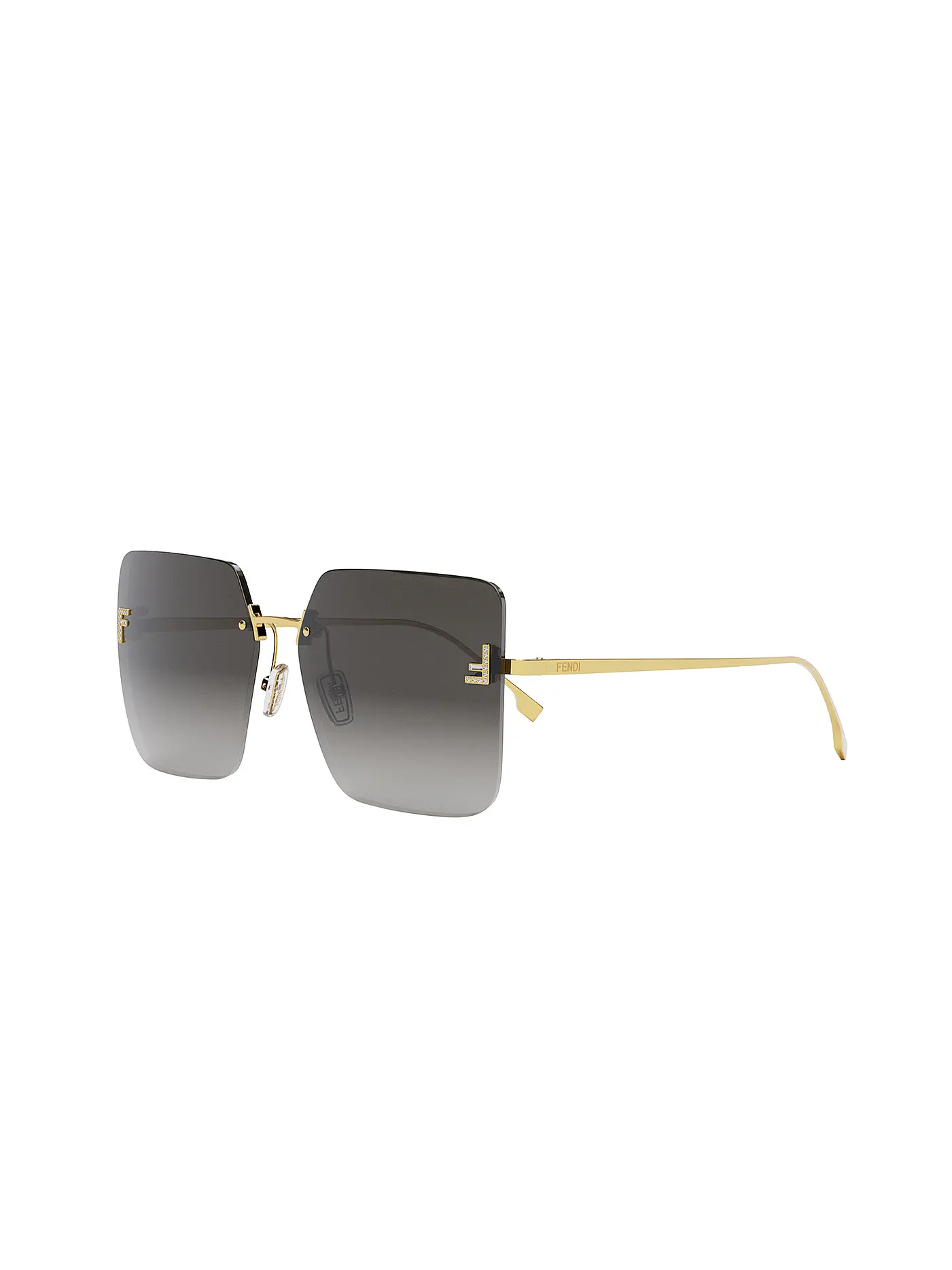 FENDI | FENDI First Crystal goldene eckige Sonnenbrille | 